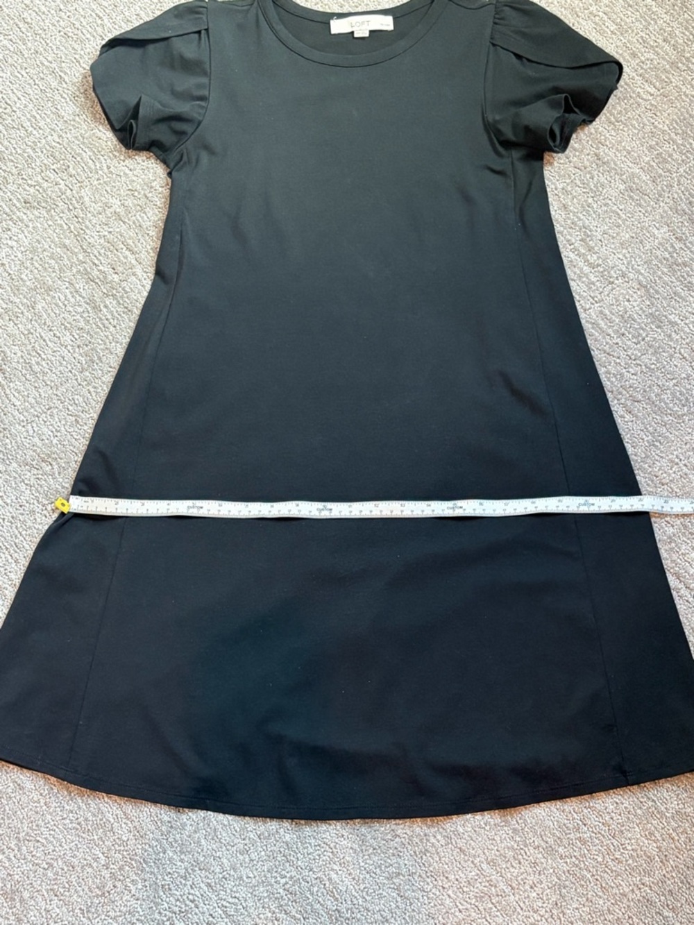LOFT Black Tulip Sleeve A-line Dress Sz Petite XS - Picture 6 of 9